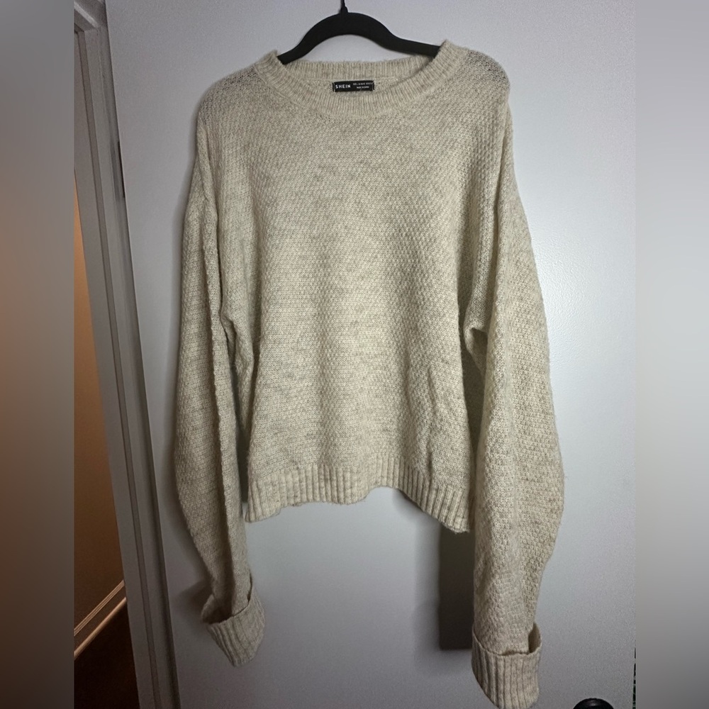 Cozy Cream Chunky Knit Sweater – SHEIN L
